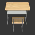 School Classroom Furniture With Wooden Desk And Metal Frame Student Chair