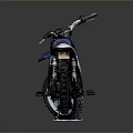 Blue And White Mini Dirt Motorcycle With Blue Seat And Large Off Road Tires