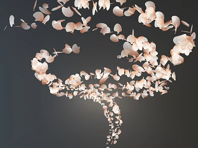 Elegant Spiral Petal Design Modern Chandelier for Interior Decorative Lighting 3d model