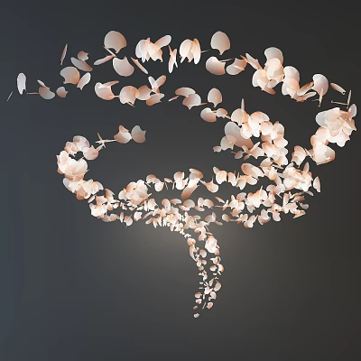 Elegant Spiral Petal Design Modern Chandelier for Interior Decorative Lighting 3d model