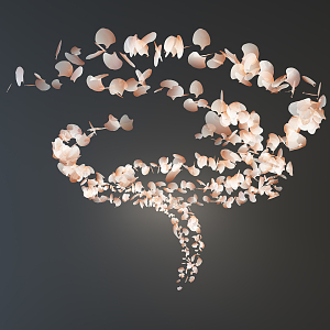 Modern Chandelier Petal Shaped Chandelier 3d model