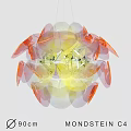 Colorful Transparent Petal Chandelier With Modern Artistic Design