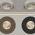 Ceiling With Circular Recessed Lighting In Various Tones 3d model