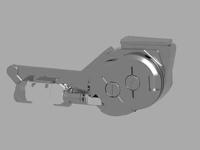 Industrial Silver Metal Mechanical Component With Circular Holes And Connecting Parts 3d model