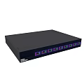 ModernTech Network Switch Black Design With Multiple Purple Green Ports For Office Network Setup