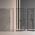 Modern Shower Sauna Enclosure Design With Glass Panels And Black Frame Fixtures