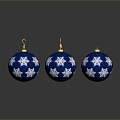 Modern Chandelier Sapphire Ornament with Sheet Ball 3d model