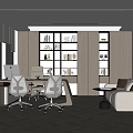 modern manager office chairman office boss office 3d model