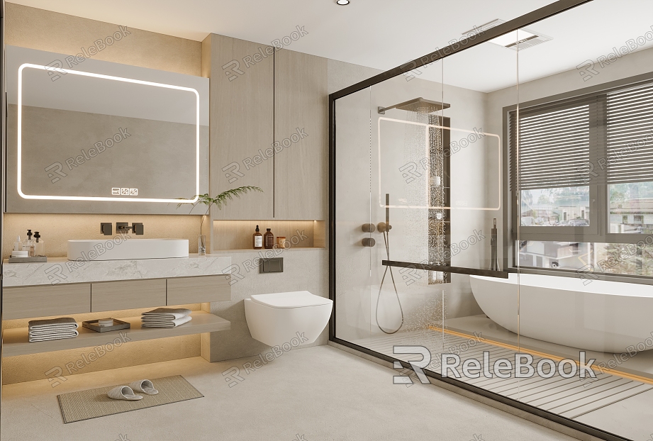 Modern Toilet Bathroom Shower Room model