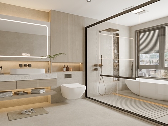 Modern Toilet Bathroom Shower Room 3d model