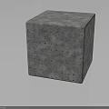 Modern Gray Stone Material Cube With Natural Rough Surface Texture And Sturdy Design 3d model