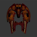 Red Brown Cosmic Spaceship 3D Model With Intricate Structure For Space Exploration