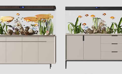 Modern fish tank 3d model