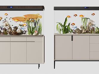 Modern fish tank 3d model