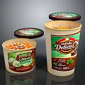Delicious Chocolate And Mint Chocolate Ice Cream In Paper Tubs With Colorful Lids