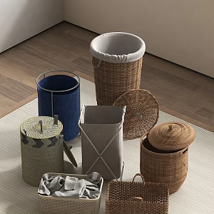 Clothes Storage Basket Dirty Clothes Basket Dirty Clothes Basket Rattan Storage Basket Storage Box 3d model