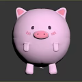 Modern Muppet Toy Muppet Pig Doll 3d model