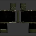 Vintage Green Black Commercial Binoculars With Metal Frame And Dual Lens Design