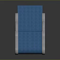 Modern Blue Chair With Sleek Metal Frame And Comfortable Fabric Seat
