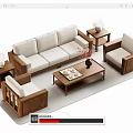 Modern Sofa and Coffee Table Set with Wooden Frame Light Upholstery and Accent Chairs