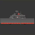 Functional Vehicle With Metal Frame Red Accents And Heavy Duty Agricultural Trailer Design