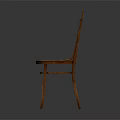 Classic Wooden Dining Chair With Curved Backrest And Round Seat