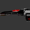 Futuristic 3D Weapon Model With Black Red Silver Color And Streamlined Wing Like Structure 3d model