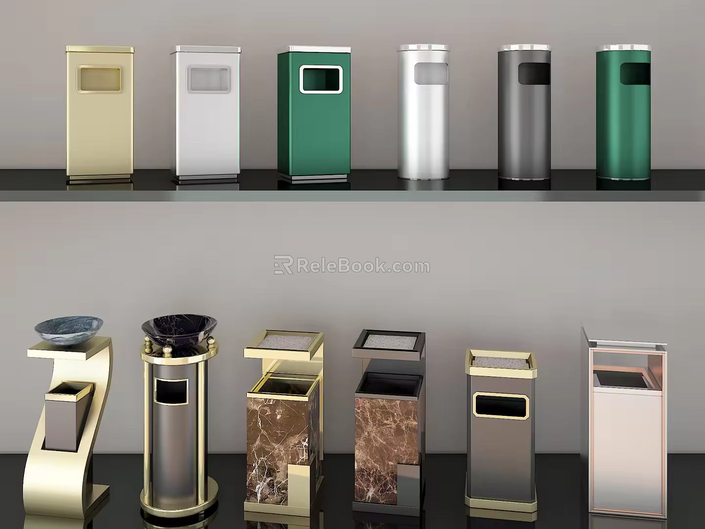 Modern trash can 3d model