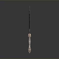 Fantasy Sword With Unique Purple Blade And Intricate Golden Hilt Decorations
