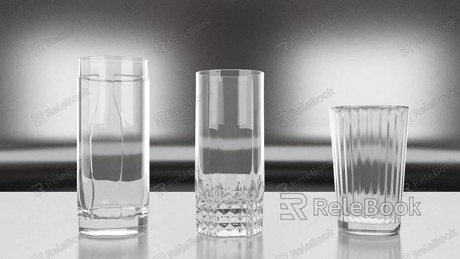 Modern Cup Glass Cup Wine Cup Water Cup Beer Cup Meal Cup Decorative Cup model