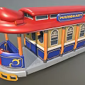 Colorful Cartoon Style Bus With Mario Kart Theme