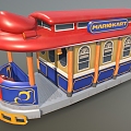 Cartoon Bus Bus Tram Mario Mario Racing Tram Cartoon Tram 3d model