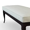 Comfortable Ivory Upholstered Sofa Bench With Dark Wooden Legs And Classic Design