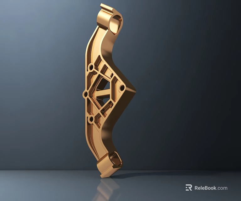 Road Infrastructure Golden Metallic Structural Component with Durable Design 3d model 