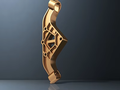 Road Infrastructure Golden Metallic Structural Component with Durable Design 3d model