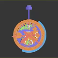 Colorful Gear Pattern Clothing Design With Mechanical Elements And Bright Hues