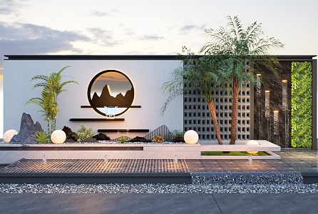 Water drop wall landscape wall 3d model