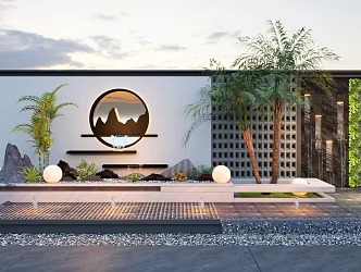 Water drop wall landscape wall 3d model