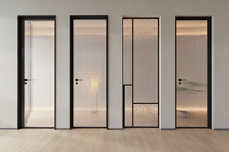 Modern swing door Changhong glass door bathroom door 3d model