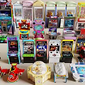 Assorted Mini Toy Vending Machines Arcade Games And Colorful Small Toys