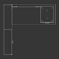 L Shaped Wooden Modern Office Desk With Open Shelves Cabinet Door And Three Drawers Unit