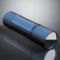 Blue Metal Flashlight With Textured Grip And Durable Lens Design 3d model