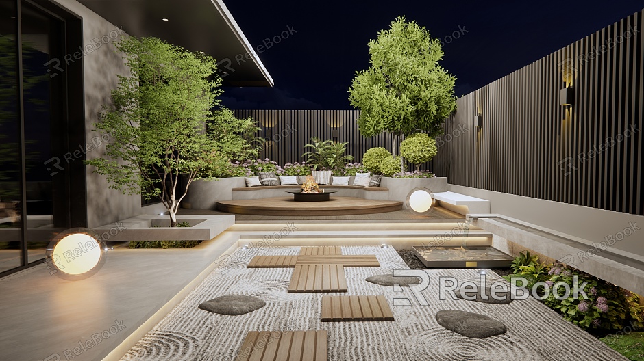 Modern Courtyard Courtyard Garden model