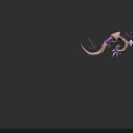 Stylish Purple Weapon With Twin Ponytail Bowknot Curled Decorations And Spikes