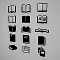 Creative Book Silhouette Wall Decor With Various Open Closed And Stacked Book Shapes