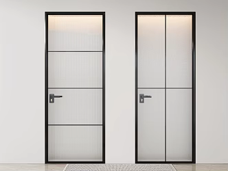 Modern swing door glass door 3d model