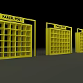 Bright Yellow Parcel Post Locker With Multiple Compartments And PARCEL POST Top Sign 3d model