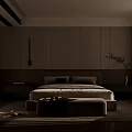 Modern Bedroom Interior Design with Platform Bed Nightstands and Green Plant