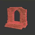 Scenic Ancient Stone Arch Landscape With Mossy Stone Blocks Texture
