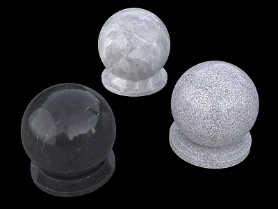 Decorative Spheres With Base Stands And Various Textured Surfaces For Home Decor 3d model